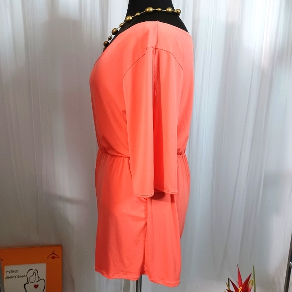 Ella Samani, Pull-Over Romper, Size: 3X" Coral Orangish Color - Picture 4 of 11